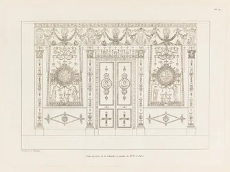 Eine der Seiten des Schlafzimmers von Mme G. in Paris